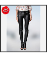 Women&#39;s Leather Pants Genuine Lambskin Leather Party Skinny Legging Trou... - $2,233.30 MXN