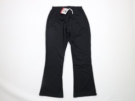 NOS Vtg 90s Streetwear Womens Large Blank Flared Wide Leg Sweatpants Bla... - $29.65