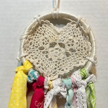 Vintage Handmade Crocheted Dream Catcher Hanging 4.25 x 21 inches - £9.94 GBP