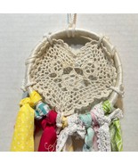 Vintage Handmade Crocheted Dream Catcher Hanging 4.25 x 21 inches - £9.91 GBP