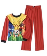 Pokemon Boys' Long Sleeve Pajama Set 2-Piece Red Yellow Size 6/7 - $620.87 MXN