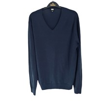 UNIQLO Wool V-Neck Blue Sweater Knitted Pullover Size Large - $24.74