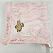 Disney Classic Winnie the Pooh Pink Baby Blanket Sweetest of Dreams NEW - £27.68 GBP