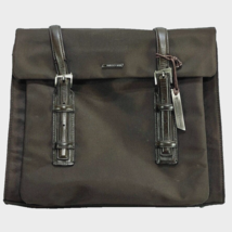 FRANCESCO BIASIA Handbag Brown Fabric &amp; Leather Organizer Satchel Computer Bag - £42.16 GBP