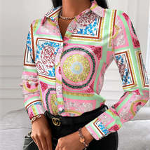 Long Sleeve Elegant Turn-down Collar Blouse - £28.26 GBP