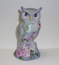 Fenton Glass Grey Marble Hummingbird Flower Owl Figurine Ltd Ed #58/82 Kibbe - £182.98 GBP