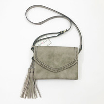Jen &amp; C0. Gray Vegan Leather Cross Body Shoulder Bag Sloane 9.5x7x2 inches - £35.02 GBP
