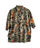 Rafael Silk Shirt multicolor Size M AOP pockets short sleeve button fron... - $524.10 MXN