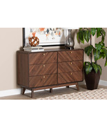 Sorrento Walnut Brown 6-Drawer Dresser - €279,94 EUR