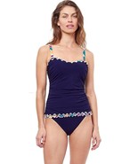 Profile by Gottex womens Swimsuit Top Echo D-cup Tankini 34D Navy NWT - $764.01 MXN