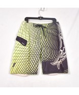 Fox Racing Board Shorts Mens 33 Yellow Black Racing Riders Swim Trunks - €18,76 EUR