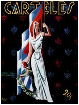 166.Decoration design patriotic Poster&quot;Lady Cuba with Seal and Flag.Decor - £12.68 GBP+