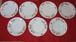 Vintage Bone China Roses Surround Salad Plate &amp; Bowl Set of Seven (7) Austria - £38.88 GBP