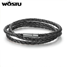 WOSTU 2020 Hot Sale 6 Color 60CM PU Leather Wrap Bracelet With Magnet Clasp High - £11.27 GBP