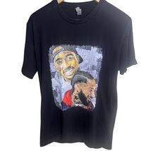 Tupac 2Pac Nipsey Hussle Black Graphic T-Shirt Men&#39;s L Hip Hop Rap Music - $14.99