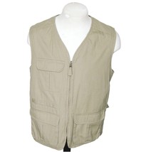 Orvis Khaki Utility Multi Pocket Vest Men&#39;s L Cotton Fly Fishing Light T... - £17.57 GBP