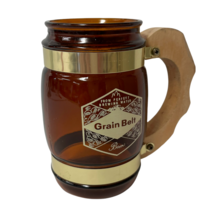 Grain Belt Siesta Ware Mug Brown Beer Barrel With Wood Handle Vintage Nice - $9.71