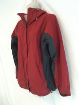 LL Bean Womens M Red Unlined Windbreaker Hooded Jacket Parka - £14.05 GBP