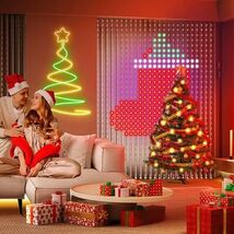 LED Smart Curtain String Lights Remote Music Sync Christmas Decor - $1,434.50 MXN+