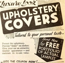 1954 Blachflowers Luxury Upholstery Covers Advertisement Automobilia E89G1 - $369.57 MXN