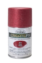 Testors Createfx Glitter Spray Paint, 79631 Red, 2.5 Oz. Can - £8.97 GBP