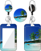 Badge Reel Retractable Badge Holder with Swivel Belt Clip Carabiner, Plastic Ver - £9.93 GBP