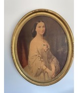 Erich Correns Southern Belle Art Print Vintage Oval Gilded Gold Wood Frame - £276.97 GBP