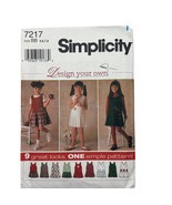 Simplicity 7217 Girls Jumper &amp; Dress Sewing Pattern Sizes 5-8 - $6.55 CAD