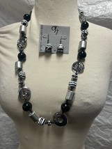 OFJ Our Family’s Jewels Necklace and Earring set, Black and White with S... - £29.60 GBP