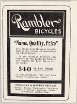 1899 Print Ad Rambler Bicycles $40 is the Price Gormully &amp; Jeffery Mfg Co. USA - £7.76 GBP