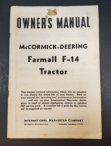 Vintage International Harvester Company Farmall F-14 Tractor Owner&#39;s Manual - $19.79