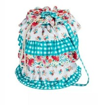Pioneer Woman ~ Petal Party ~ Gingham Floral Ruffled ~ Drawstring ~ Laundry Bag - £23.92 GBP