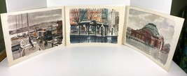 Lot of 3 Paul Norton Seattle Tacoma Watercolor Prints Pioneer Square Lak... - $44.54