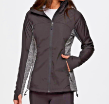 Avalanche Women&#39;s Size Small Windham Hybrid Jacket Hooded Black Gray - £16.62 GBP