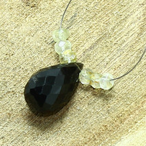 Smoky Quartz Faceted Drop Topaz Beads Briolette Natural Loose Gemstone J... - £5.32 GBP