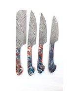 Newly designed custom handmade damascus chef knives set 4pcs Resin handl... - £95.63 GBP