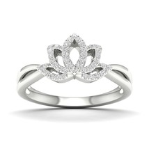 Sterling Silver 1/6Ct TDW Diamond Accent Lotus Ring - £79.92 GBP