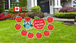 Thank you Teacher (8 Messages) Sign Package – Apple Sign &amp; Teacher Owl  ... - $65.00