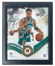 Jayson Tatum Celtics Framed 15&quot; x 17&quot; Game Used Basketball Collage LE 50 - £91.32 GBP