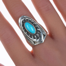 sz8 Ben Nighthorse Campbell (Cheyenne, b. 1933) Sterling and turquoise ring - £138.46 GBP