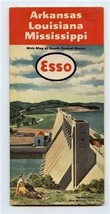 ESSO Map of Arkansas Louisiana Mississippi Happy Motoring 1951 - $17.82