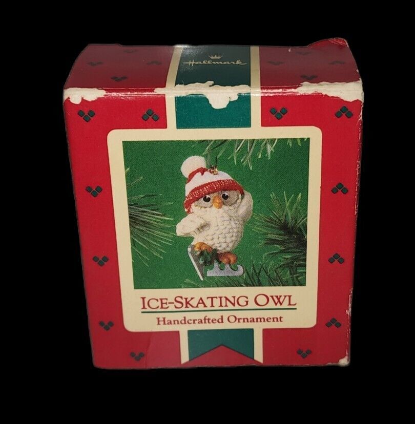 Primary image for Vintage 1985 Hallmark Keepsake Ornament ICE SKATING OWL owls Christmas