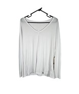 Fabletics Womens Lydia Side Split Long Sleeve Tee White XXL NWT Loose - $409.24 MXN