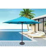 Tropishade 11 ft. Dark Wood Market Umbrella with Turquoise Olefin Cover - $134.21