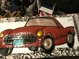 Wall art decor Metal Car  Red 0r Blue approx 24 inches long - £26.30 GBP