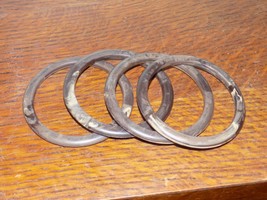 Vintage Set of Four Hard Plastic Brown/ Tan/Black Bracelets - $34.65