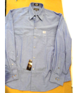 NEW CRAZY HORSE BUTTON LONG SLEEVE WRINKLE RESISTANT BLUE SHIRT 16 1/2 3... - $29.13