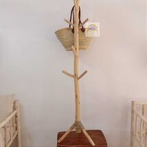 Handcrafted Lemonwood Coat Rack: Rustic Pine Standing Hanger - $136.00