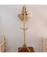 Handcrafted Lemonwood Coat Rack: Rustic Pine Standing Hanger - $136.00