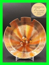 Unique Vintage Orange Sunburst Enamel On Copper Handcrafted Bovano Retro... - £23.97 GBP